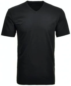 RAGMAN T-Shirt Halbarm T-Shirt Doppelpack V-neck, SCHWARZ