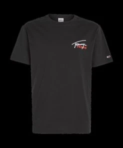 Tommy Jeans T-Shirt Halbarm TJM CLSC GRAPHIC SIGNATURE TEE, BLACK