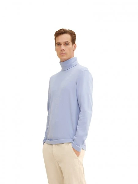 Tom Tailor T-Shirt Langarm Longsleeve Turtle Neck, Light Fern Blue 2 Tom Tailor T-Shirt Langarm Longsleeve Turtle Neck, Light Fern Blue – Bild 2