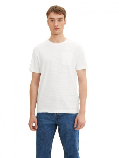 Tom Tailor T-Shirt Halbarm Basic T-shirt, Off White 5 Tom Tailor T-Shirt Halbarm Basic T-shirt, Off White – Bild 5